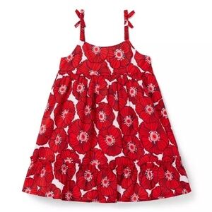 Janie and Jack Red Poppy Floral Dress Size 6